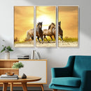 Wild Horses Wall Art Canvas Print – Framed Galloping Herd