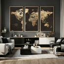 Framed World Map with Pin Canvas Print – Detailed World Map by MyGreatCanvas | Canvas Wall Art Prints | Photo Prints & Wall Decor