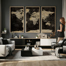 Push Pin World Map Canvas Wall Art Print, Interactive Travel