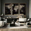 Detailed World Map Wall Art Print - Large Framed World Map
