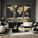 Vintage Blue and Brown World Map Canvas Wall Art – Framed by MyGreatCanvas | Canvas Wall Art Prints | Photo Prints & Wall Decor