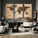 World Map Wall Art Canvas Print