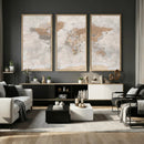 Detailed World Map Wall Art Canvas Print for Home and Office Decor by MyGreatCanvas | Canvas Wall Art Prints | Photo Prints & Wall Decor