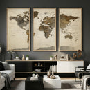 Vintage World Map Canvas Wall Art – Framed Travel Map for by MyGreatCanvas | Canvas Wall Art Prints | Photo Prints & Wall Decor