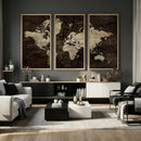 Blue World Map Canvas Wall Art – Framed Modern Travel Map by MyGreatCanvas | Canvas Wall Art Prints | Photo Prints & Wall Decor