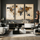 World Map Canvas Print – Framed Travel Map Wall Art for
