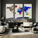 Vintage World Map Canvas Wall Art – Framed Travel Map with by MyGreatCanvas | Canvas Wall Art Prints | Photo Prints & Wall Decor