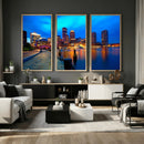 Boston Wall Art Canvas Print, Boston City Downtown Night by MyGreatCanvas | Canvas Wall Art Prints | Photo Prints & Wall Decor