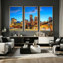 Boston Wall Art Canvas Print, Boston City Downtown Night by MyGreatCanvas | Canvas Wall Art Prints | Photo Prints & Wall Decor