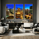 Chicago Wall Art Canvas Print - Chicago City Downtown Night by MyGreatCanvas | Canvas Wall Art Prints | Photo Prints & Wall Decor