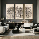 Abstract Cow Longhorn Wall Art Canvas Print for Cabin Decor by MyGreatCanvas | Canvas Wall Art Prints | Photo Prints & Wall Decor