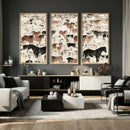 Wild Horses Wall Art Canvas Print - Abstract Farm Longhorn by MyGreatCanvas | Canvas Wall Art Prints | Photo Prints & Wall Decor