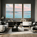 Ocean Wave Wall Art Canvas Print, Pastel Surf Seascape