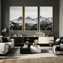 Black and White Mountain Wall Art Canvas Print, Snowy Alpine by MyGreatCanvas | Canvas Wall Art Prints | Photo Prints & Wall Decor