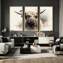 Abstract Highland Cow Wall Art Canvas Print, Rustic Farm by MyGreatCanvas | Canvas Wall Art Prints | Photo Prints & Wall Decor