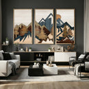 Wood Style Mountain Wall Art Canvas Print, Layered Wood by MyGreatCanvas | Canvas Wall Art Prints | Photo Prints & Wall Decor