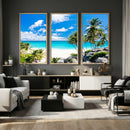 Tropical Beach Wall Art Canvas Print, Palm Tree Ocean by MyGreatCanvas | Canvas Wall Art Prints | Photo Prints & Wall Decor