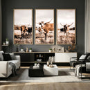 Texas Longhorn Cattle Wall Art Canvas Print, Sepia Western by MyGreatCanvas | Canvas Wall Art Prints | Photo Prints & Wall Decor