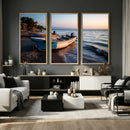 Coastal Fishing Boats Wall Art Canvas Print, Sunset Beach by MyGreatCanvas | Canvas Wall Art Prints | Photo Prints & Wall Decor