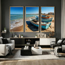 Coastal Fishing Boats Wall Art Canvas Print, Sunset Beach by MyGreatCanvas | Canvas Wall Art Prints | Photo Prints & Wall Decor