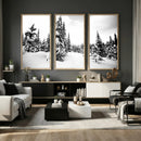 Black and White Snowy Pine Forest Wall Art Canvas Print, by MyGreatCanvas | Canvas Wall Art Prints | Photo Prints & Wall Decor