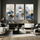 Large Abstract Flowers Wall Art Canvas Print – Gold and Blue by MyGreatCanvas | Canvas Wall Art Prints | Photo Prints & Wall Decor
