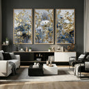 Abstract Floral Wall Art Canvas Print – Gold and Blue by MyGreatCanvas | Canvas Wall Art Prints | Photo Prints & Wall Decor