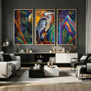 Colorful Heron Wall Art Canvas Print Tropical Bird Abstract by MyGreatCanvas | Canvas Wall Art Prints | Photo Prints & Wall Decor