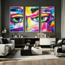 Colorful Abstract Face Wall Art Canvas Print – Modern Pop by MyGreatCanvas | Canvas Wall Art Prints | Photo Prints & Wall Decor