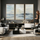 Abstract Coastal Landscape Wall Art Canvas Print – Soft Blue