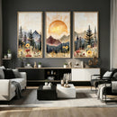 Boho Mountain Landscape Large Wall Art, Horizontal Gold by MyGreatCanvas | Canvas Wall Art Prints | Photo Prints & Wall Decor