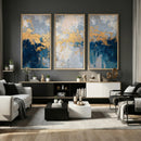 Blue Gold Abstract Large Framed Canvas Wall Art, Modern by MyGreatCanvas | Canvas Wall Art Prints | Photo Prints & Wall Decor