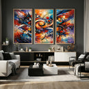 Geometric Abstract Wall Art Canvas Print, Orange Blue by MyGreatCanvas | Canvas Wall Art Prints | Photo Prints & Wall Decor