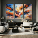 Lyrical Abstraction Wall Art Canvas Print, Orange Blue by MyGreatCanvas | Canvas Wall Art Prints | Photo Prints & Wall Decor