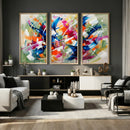 Geometric Abstract Wall Art Canvas Print, Orange Blue by MyGreatCanvas | Canvas Wall Art Prints | Photo Prints & Wall Decor