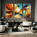 Lyrical Abstract Wall Art Canvas Print, Orange Blue Abstract by MyGreatCanvas | Canvas Wall Art Prints | Photo Prints & Wall Decor
