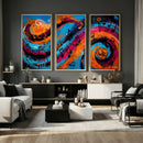 Geometric Abstract Wall Art Canvas Print, Orange Blue by MyGreatCanvas | Canvas Wall Art Prints | Photo Prints & Wall Decor