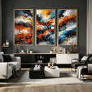 Geometric Abstract Wall Art Canvas Print, Orange Blue by MyGreatCanvas | Canvas Wall Art Prints | Photo Prints & Wall Decor