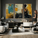 Elegant Woman Canvas Wall Art — Black Gold Gown Fashion by MyGreatCanvas | Canvas Wall Art Prints | Photo Prints & Wall Decor