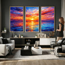 Colorful Knife Ocean Sunset Canvas — Orange Pink Teal by MyGreatCanvas | Canvas Wall Art Prints | Photo Prints & Wall Decor