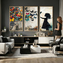 Banksy Butterfly Girl Wall Art Canvas Print, Framed Street by MyGreatCanvas | Canvas Wall Art Prints | Photo Prints & Wall Decor