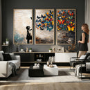 Banksy Graffiti Butterfly Girl Wall Art Canvas Print, Framed by MyGreatCanvas | Canvas Wall Art Prints | Photo Prints & Wall Decor
