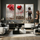 Girl Graffiti Wall Art Canvas Print, Red Balloon Heart by MyGreatCanvas | Canvas Wall Art Prints | Photo Prints & Wall Decor