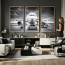 Airplane Wall Art Canvas Print, Black and White Jet Aircraft by MyGreatCanvas | Canvas Wall Art Prints | Photo Prints & Wall Decor