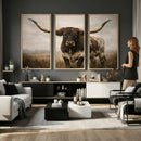 Longhorn Bull Wall Art Canvas Print, Western Farmhouse by MyGreatCanvas | Canvas Wall Art Prints | Photo Prints & Wall Decor