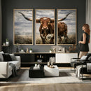 Texas Longhorn Canvas Wall Art Western Bull Desert Moody by MyGreatCanvas | Canvas Wall Art Prints | Photo Prints & Wall Decor