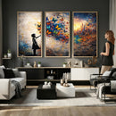 Banksy Girl Wall Art Canvas Print for Living Room Decor by MyGreatCanvas | Canvas Wall Art Prints | Photo Prints & Wall Decor