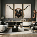 Texas Longhorn Canvas Wall Art Western Bull Desert Moody by MyGreatCanvas | Canvas Wall Art Prints | Photo Prints & Wall Decor