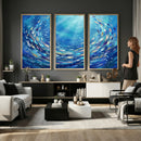 School of Fish Canvas Print | Blue Ocean Underwater Wall Art by MyGreatCanvas | Canvas Wall Art Prints | Photo Prints & Wall Decor
