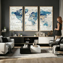 Watercolor World Map Canvas Wall Art Print – Abstract by MyGreatCanvas | Canvas Wall Art Prints | Photo Prints & Wall Decor
